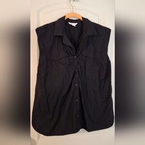 H&M sleeveless cotton womens shirt sz M boho western hippi Baggy bussines travel